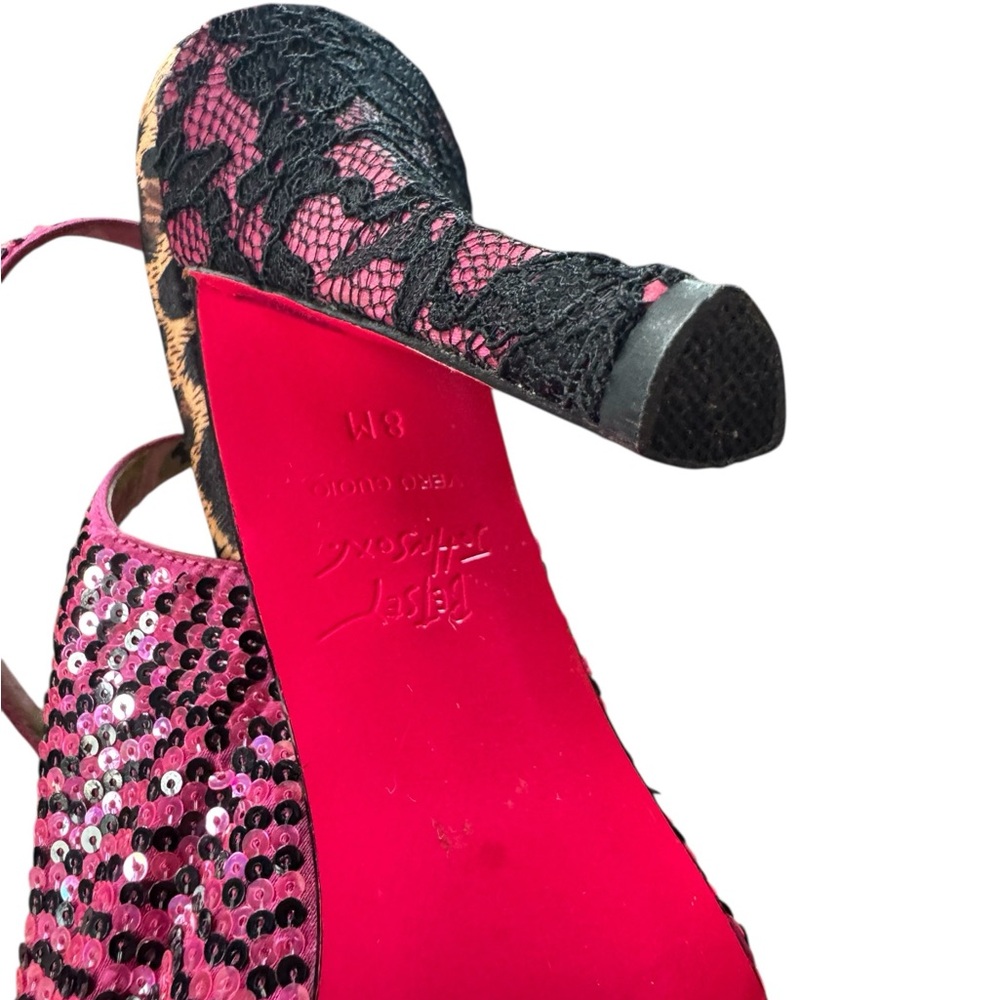 Betsey Johnson Pink Sequin Heels size 8 - Picture 5 of 7